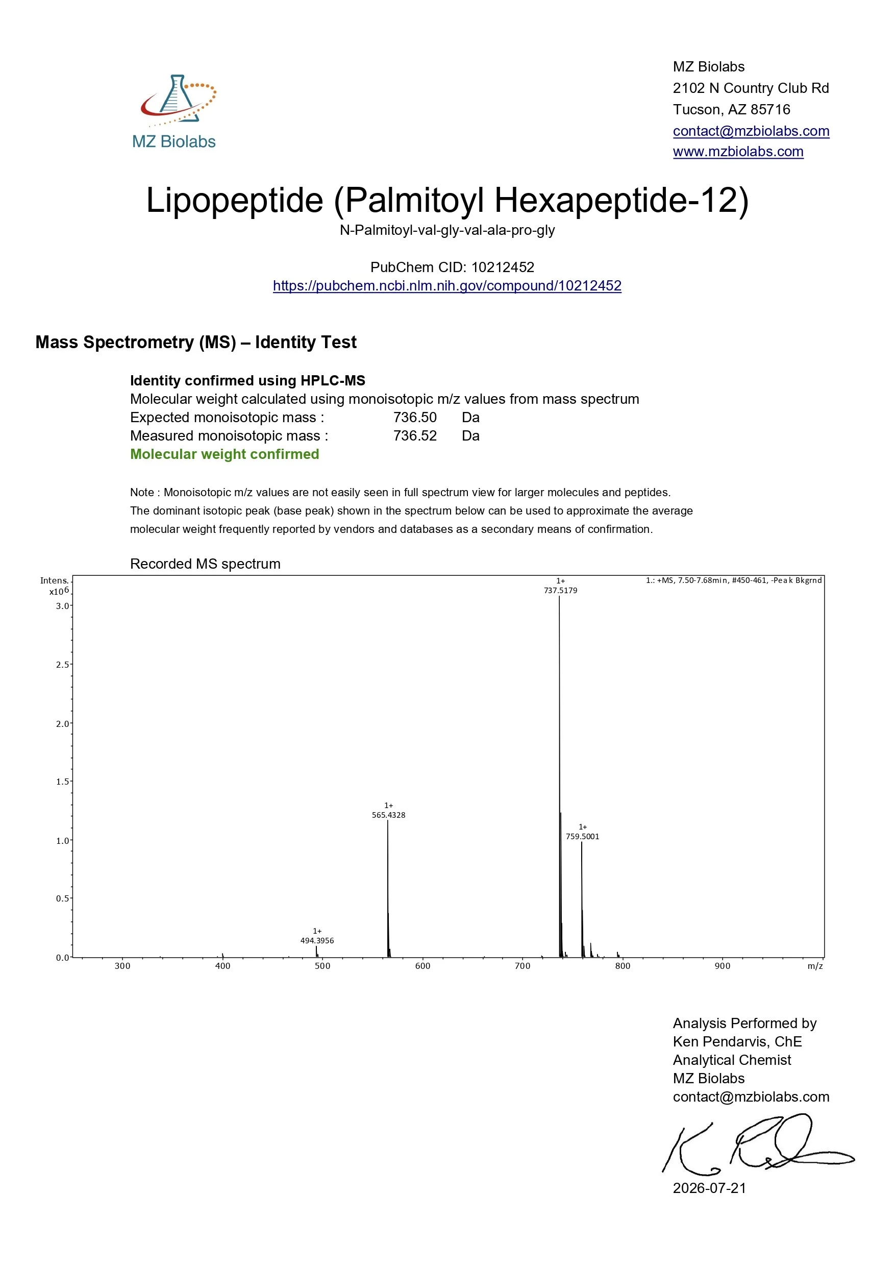 Lipopeptide research peptide – image 3