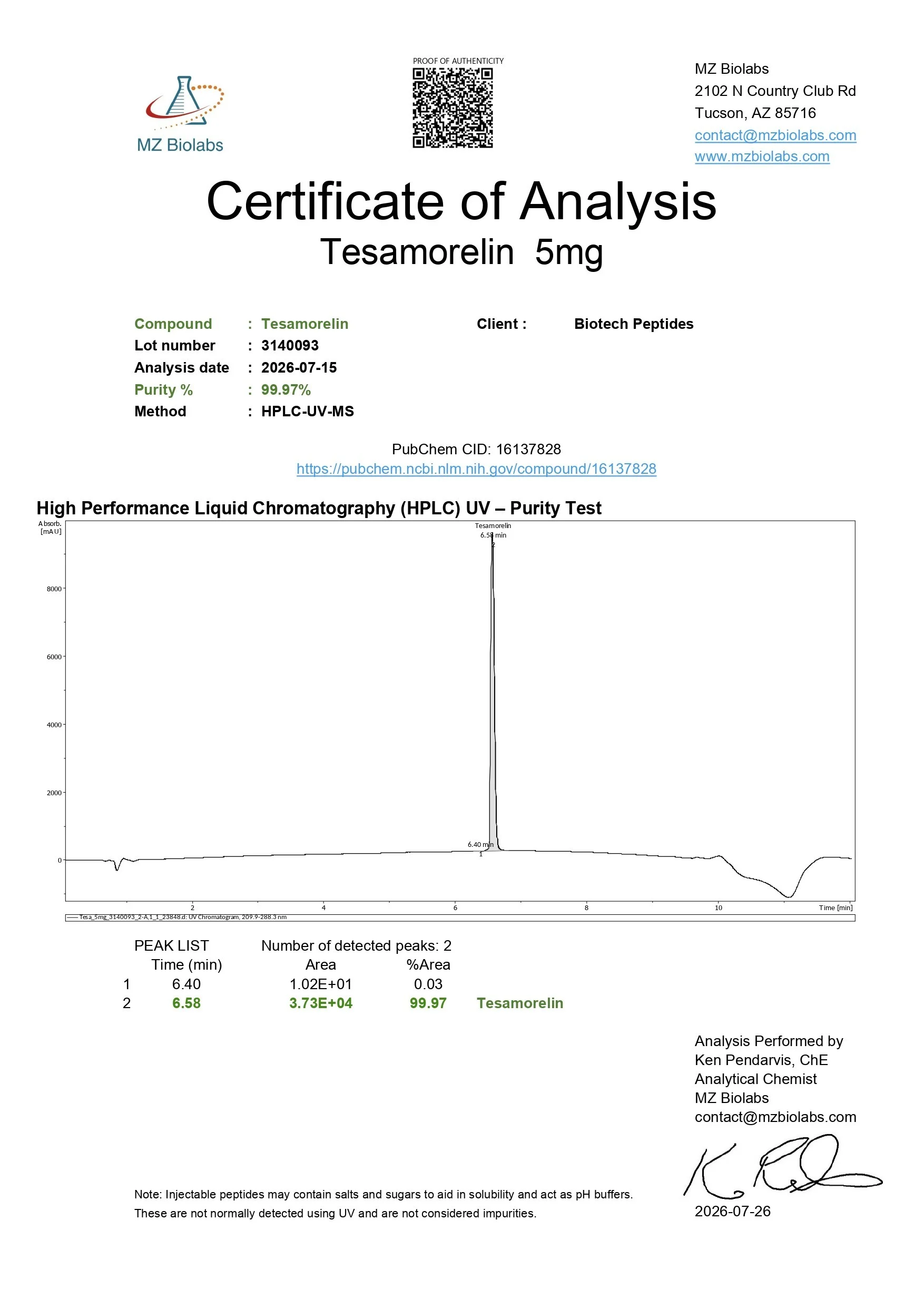Tesamorelin research peptide – image 4