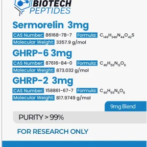 Sermorelin & GHRP-6 & GHRP-2 9mg research peptide blend vial – Biotech Peptides